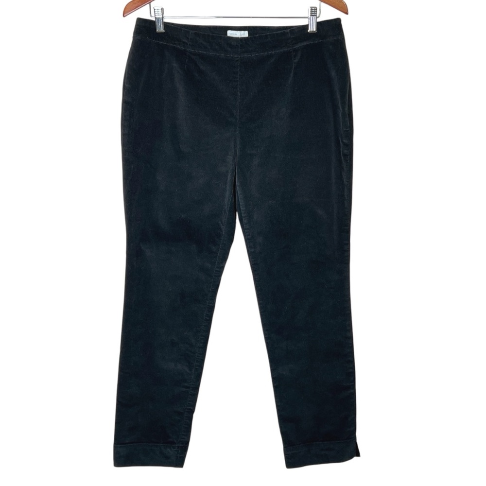 J. Jill Corduroy Cabincore Pants Womens 12 Black Stretch Minimalist Preppy